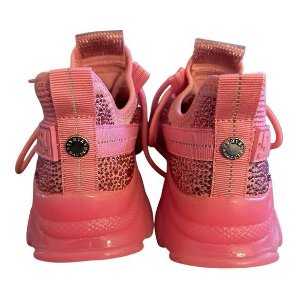 Steve Madden Maxima Sneakers Women Sz 5 Fuchsia Pink Embellished Sparkle - Picture 6 of 13